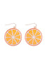 ORANGE ENAMEL TROPICAL FRUITS EARRINGS