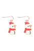 CHRISTMAS SNOWMAN POLYMER CLAY HOOK EARRINGS