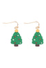 CHRISTMAS TREE POLYMER CLAY HOOK EARRINGS