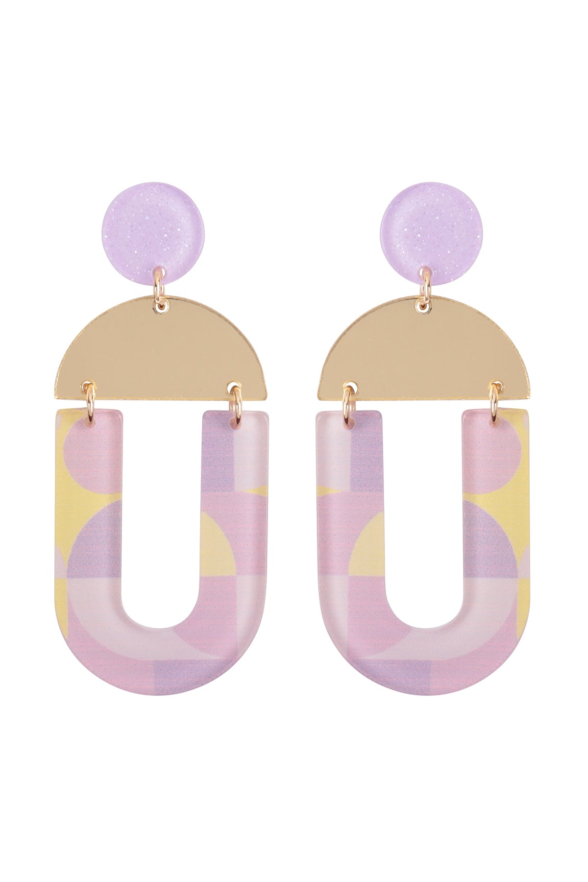 SPRING PRINT ACRYLIC U SHAPE DROP POST EARRINGS – Riah Fashion