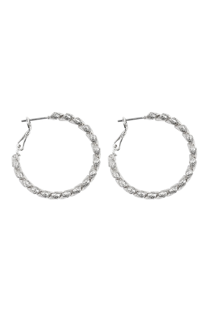 1.25" TWISTED PINCATCH HOOP EARRINGS