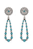 WESTERN CONCHO FLOWER NATURAL STONE DROP EARRINGS
