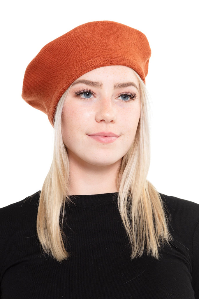 STRETCHY SOLID BERET ACRYLIC