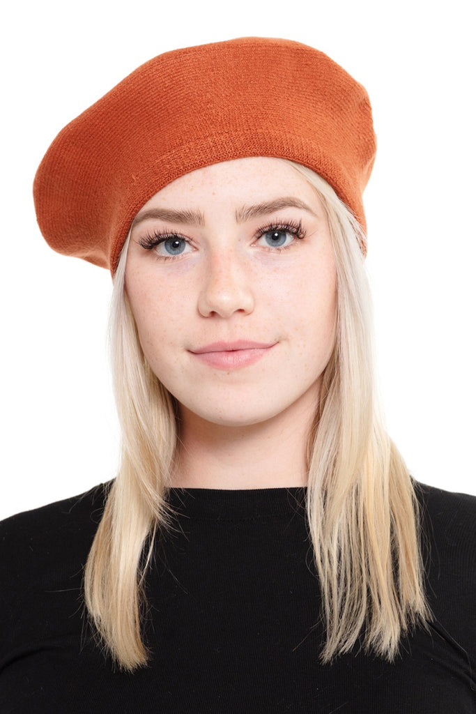 STRETCHY SOLID BERET ACRYLIC