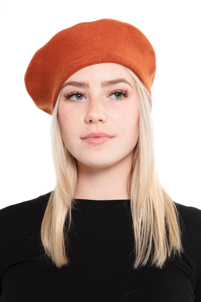 STRETCHY SOLID BERET ACRYLIC