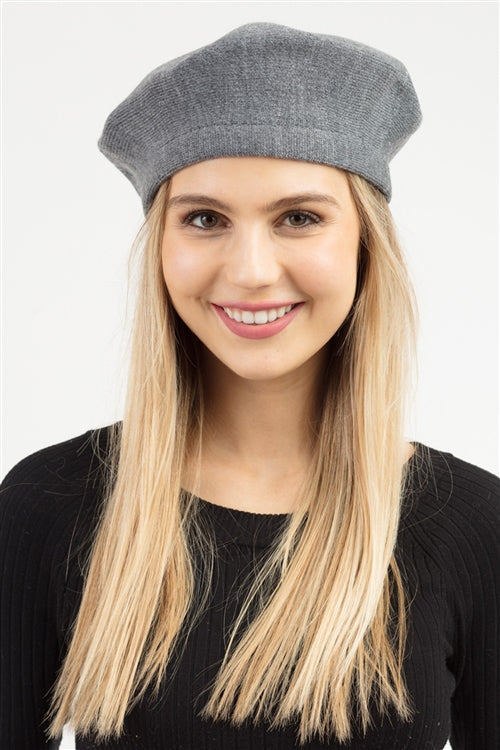 STRETCHY SOLID BERET ACRYLIC