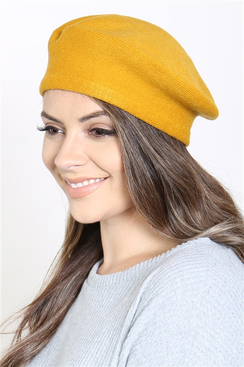 STRETCHY SOLID BERET ACRYLIC