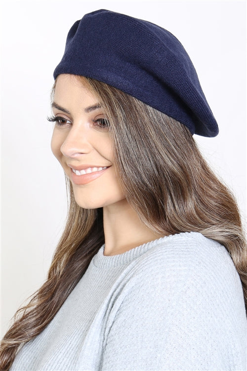 STRETCHY SOLID BERET ACRYLIC