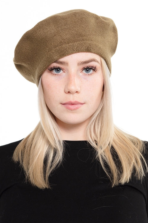 STRETCHY SOLID BERET ACRYLIC