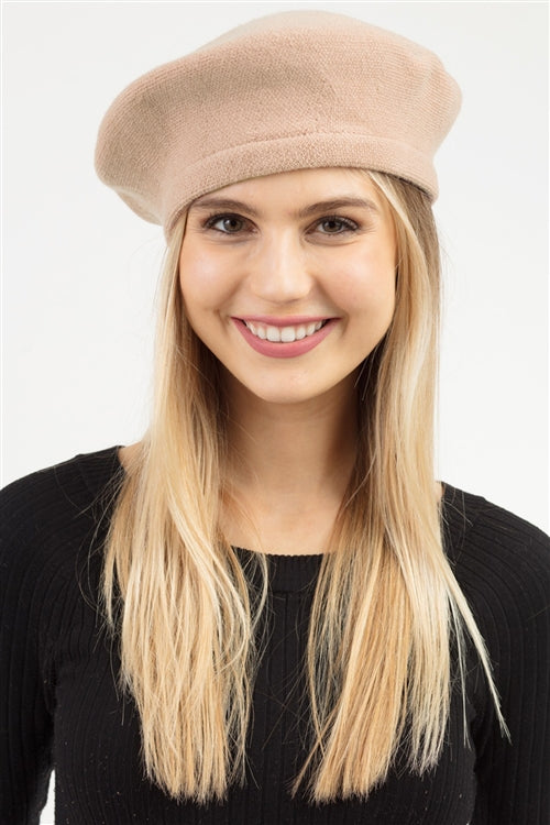 STRETCHY SOLID BERET ACRYLIC