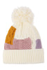 PATCH FLEECE POMPOM BEANIE ACRYLIC
