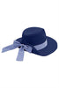 FOLD STRIPED BOW STRAW HAT BEIGE WITH PINK BAND