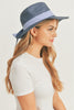 FOLD STRIPED BOW STRAW HAT BEIGE WITH PINK BAND