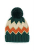 CHEVRON POMPOM FUZZY FLEECE BEANIE