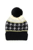 HOUNDSTOOTH BEANIE W/ POMPOM