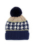 HOUNDSTOOTH BEANIE W/ POMPOM