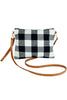 BUFFALO PLAID CROSS BODY & WRISTLET BAG POLYESTER