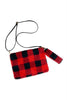 BUFFALO PLAID WRISTLET CLUTCH CROSSBODY BAG