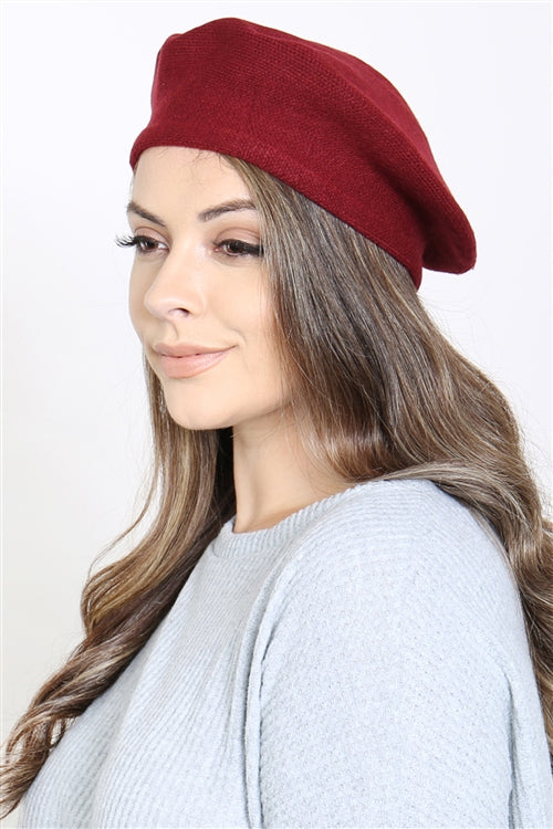 STRETCHY SOLID BERET ACRYLIC