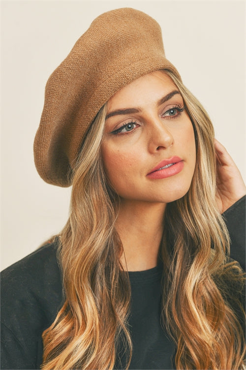 STRETCHY SOLID BERET ACRYLIC