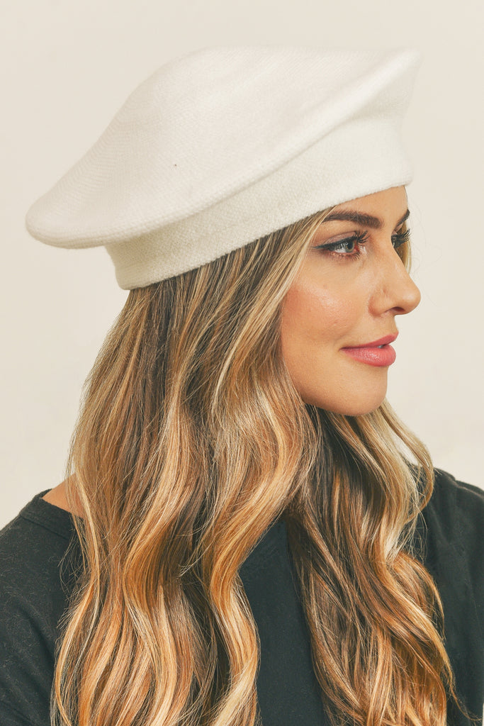 STRETCHY SOLID BERET ACRYLIC