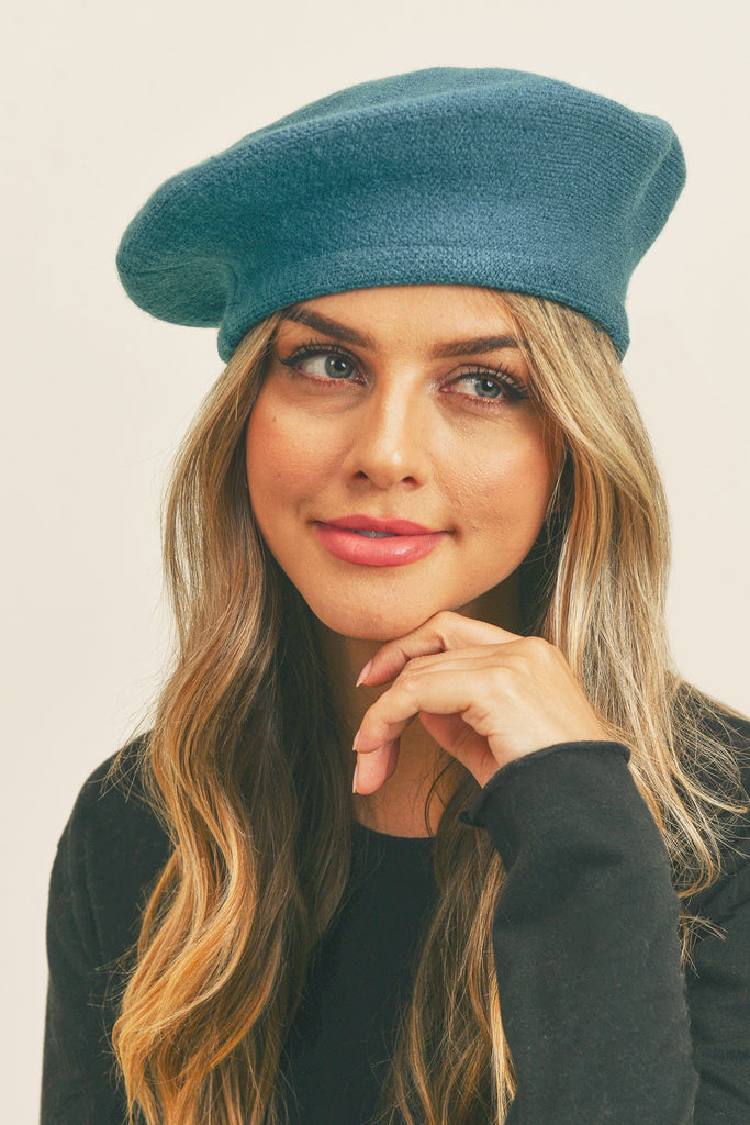 STRETCHY SOLID BERET ACRYLIC