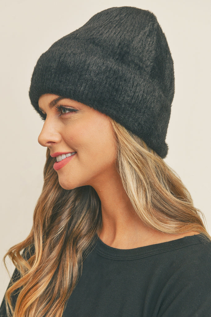 FUZZY SOLID BEANIE