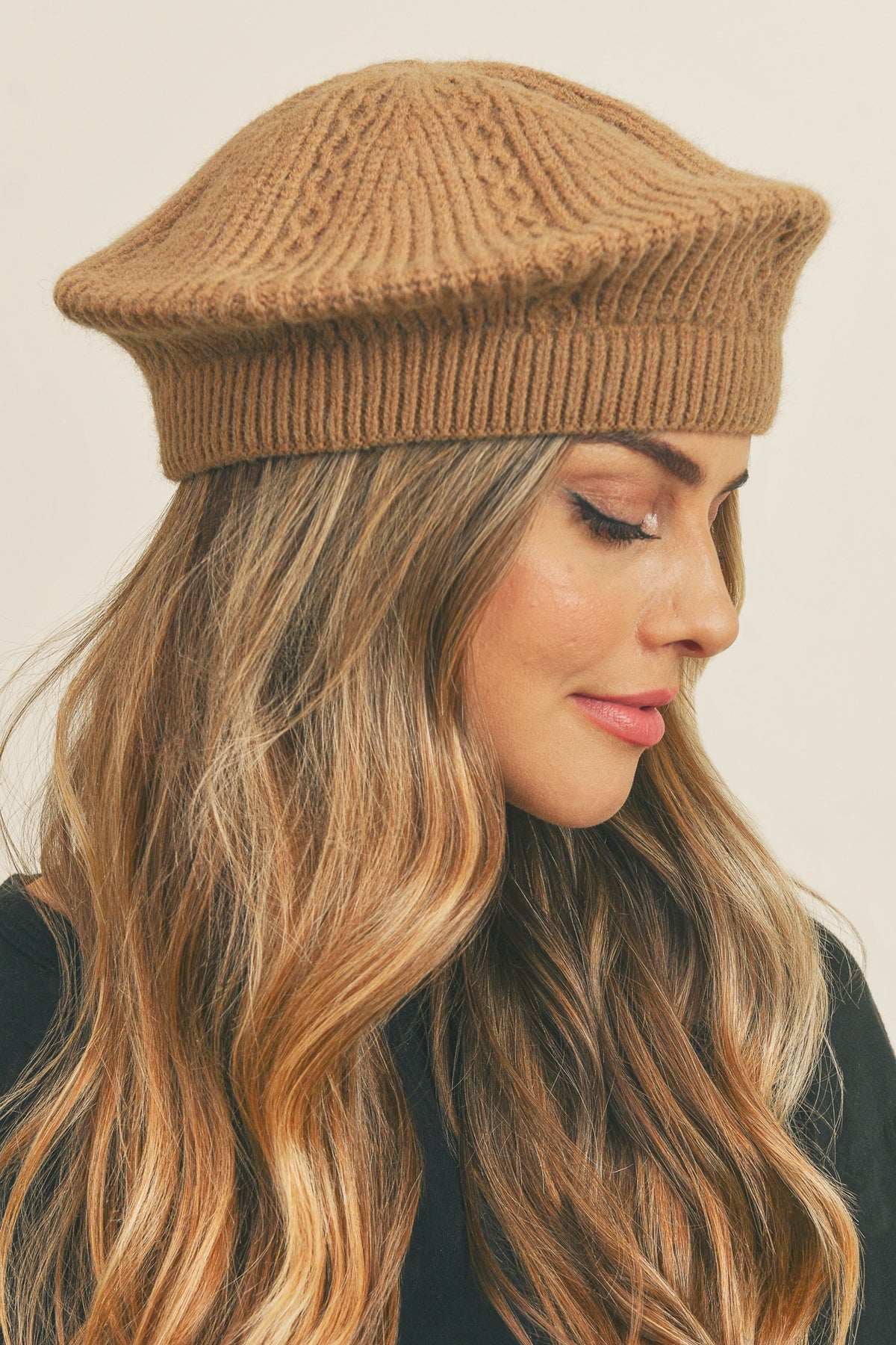 SOLID KNIT BERET – Riah Fashion