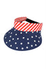 AMERICAN FLAG ROLL UP VISOR WITH ADJUSTABLE ELASTIC BAND