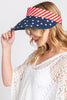 AMERICAN FLAG ROLL UP VISOR WITH ADJUSTABLE ELASTIC BAND