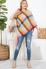 MS0187 - MULTICOLOR PLAID FRINGE PONCHO