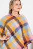 MS0187 - MULTICOLOR PLAID FRINGE PONCHO