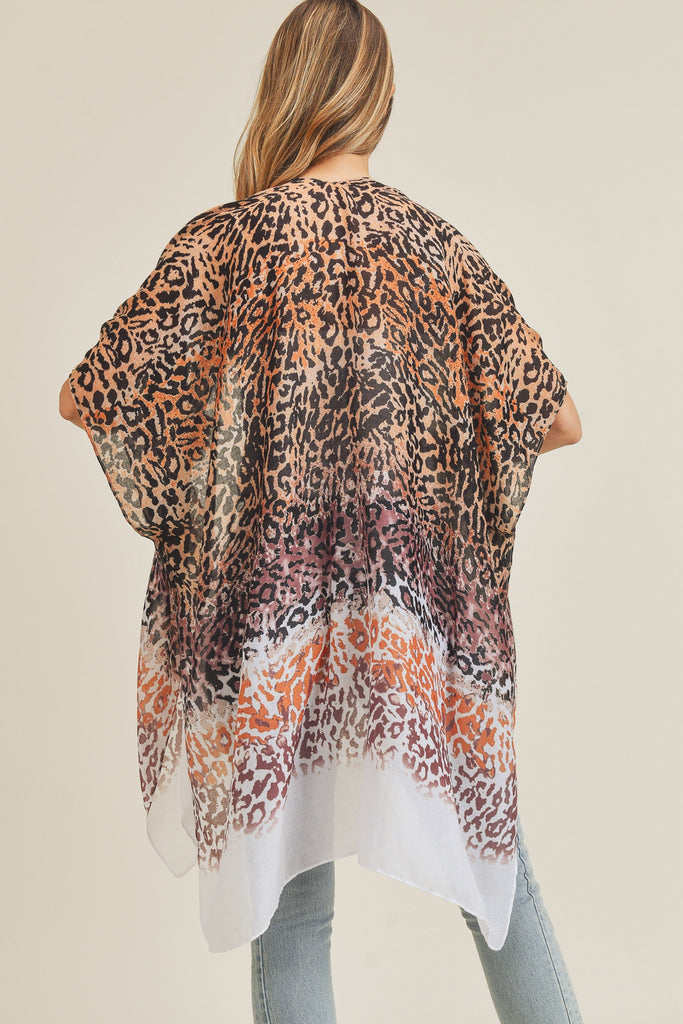 MULTI COLOR LAYED LEOPARD KIMONO