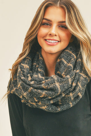 CHECKERED INFINITY SCARF 3 ASSORTED COLORS