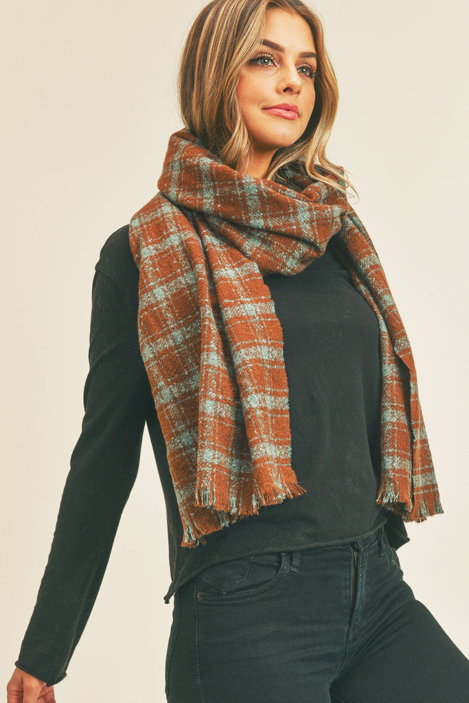 PLAID LUREX OBLONG SCARF