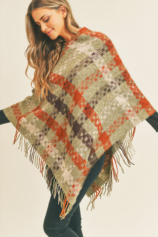 FRINGE BLANKET BUFFALO PLAID SCARF