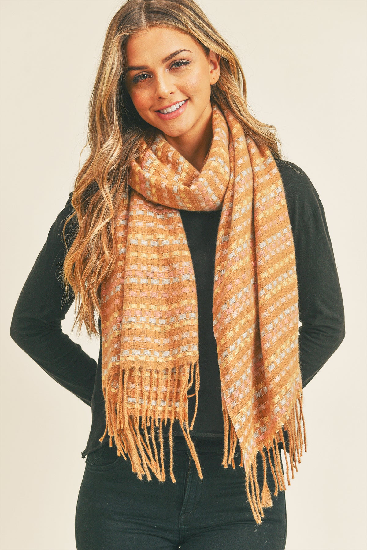 MULTI COLOR STITCH SCARF – Riah Fashion