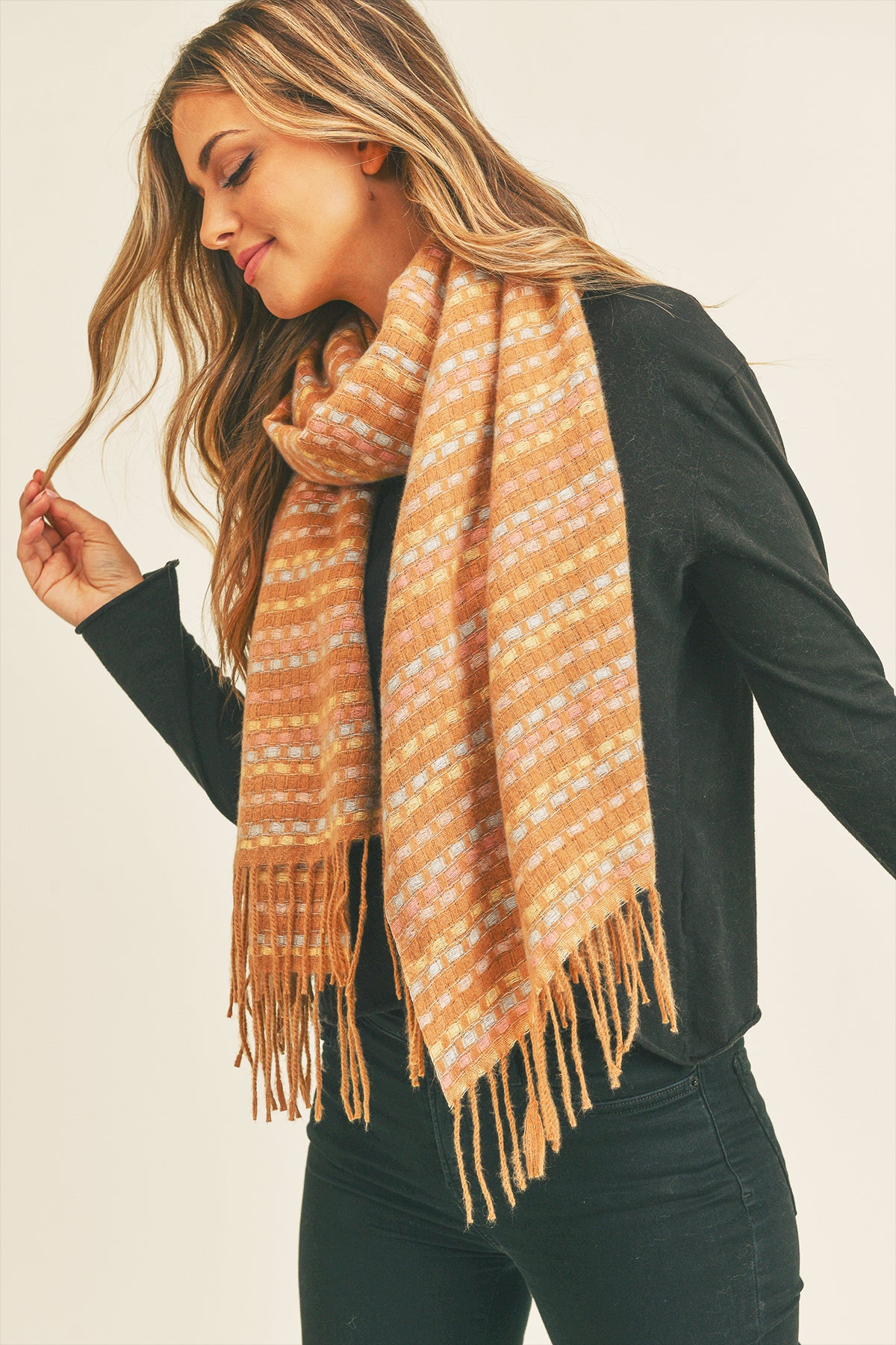 MULTI COLOR STITCH SCARF – Riah Fashion