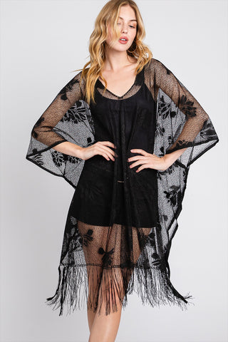 HDF3011 - ULTRA SOFT TWO TONE FRINGE PONCHO