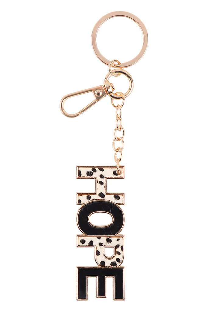 HOPE GENUINE LEATHER CHEETAH KEYCHAIN