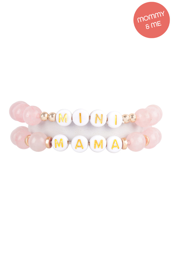 "MAMA" & "ME" GLASS BEADS STRETCH BRACELET