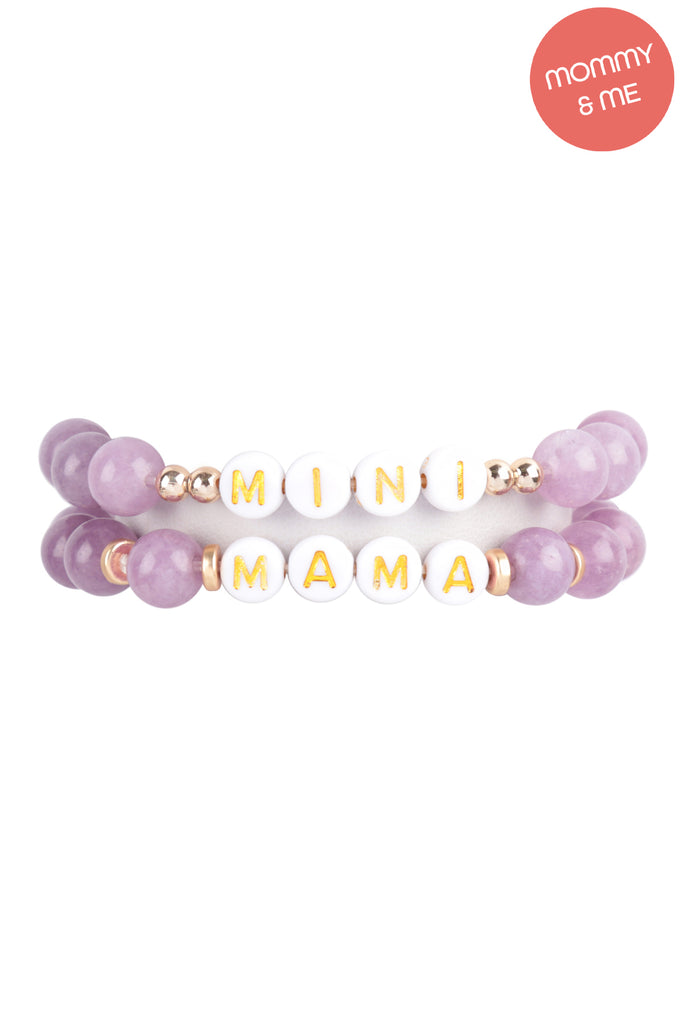 "MAMA" & "ME" GLASS BEADS STRETCH BRACELET