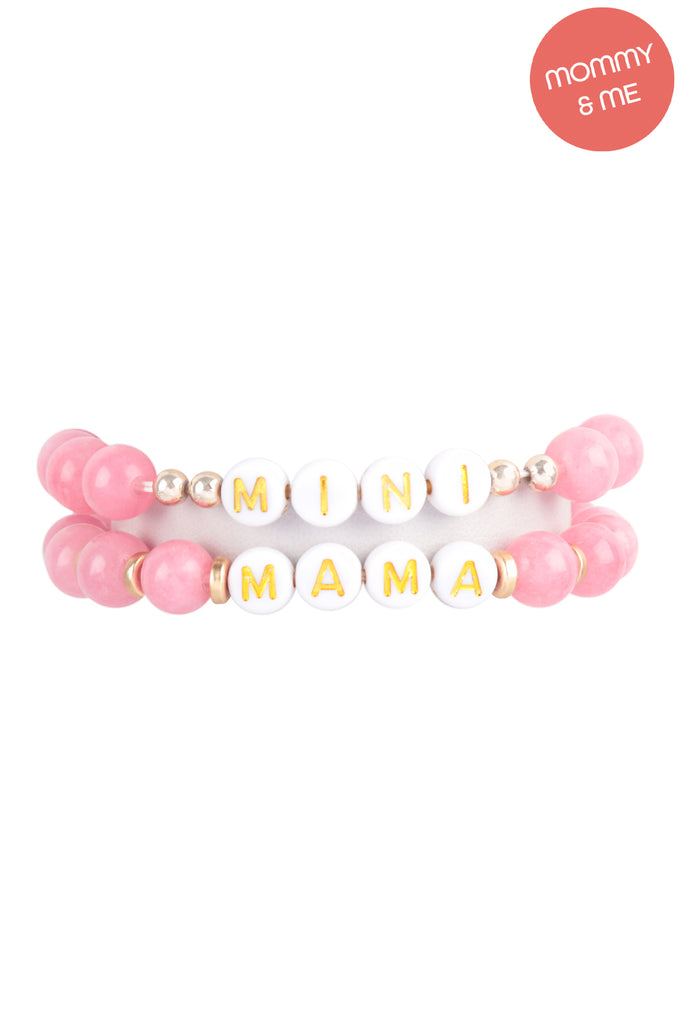 "MAMA" & "ME" GLASS BEADS STRETCH BRACELET