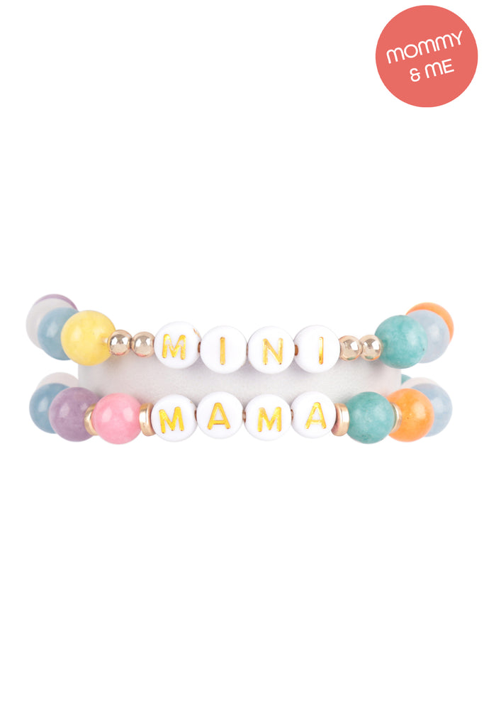 "MAMA" & "ME" GLASS BEADS STRETCH BRACELET