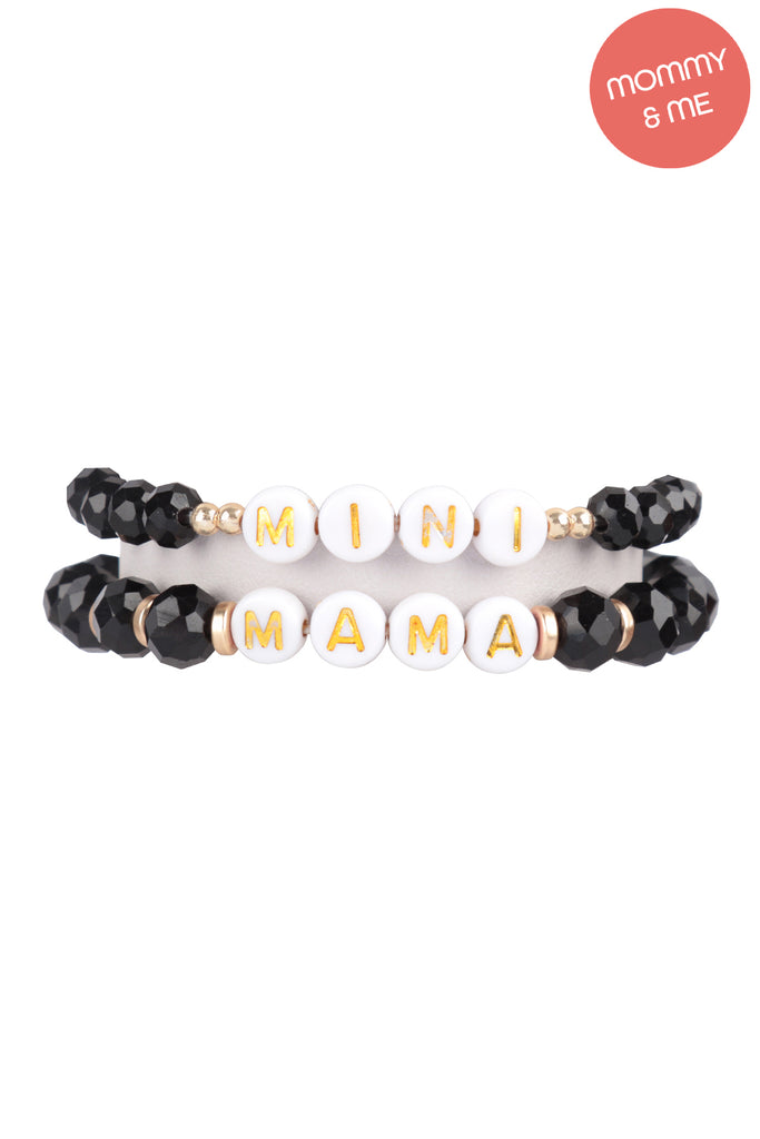 "MAMA" & "ME" GLASS BEADS STRETCH BRACELET