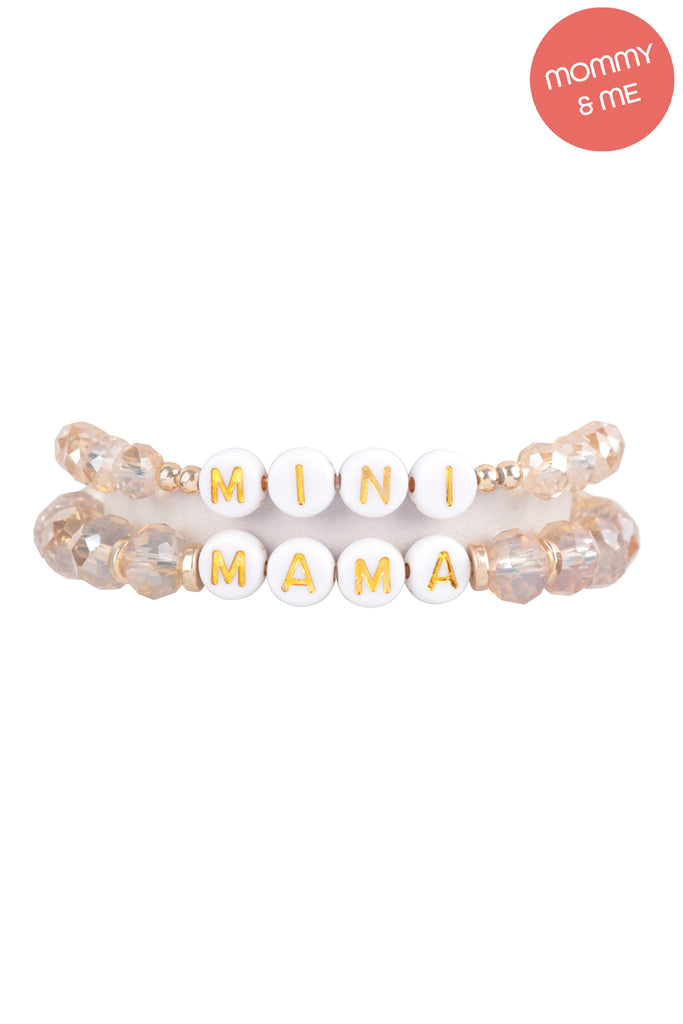 "MAMA" & "ME" GLASS BEADS STRETCH BRACELET