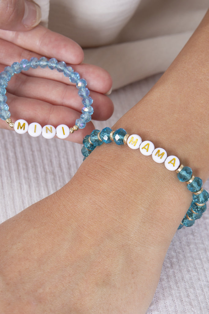 "MAMA" & "ME" GLASS BEADS STRETCH BRACELET