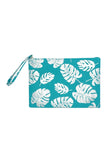 GOLD FOIL TROPICAL LEAVES POUCH