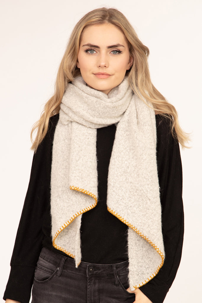 STITCH TRIM SOLID OBLONG SCARF