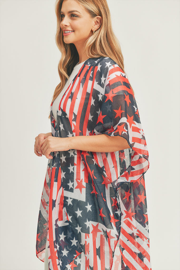 AMERICAN FLAG KIMONO – Riah Fashion